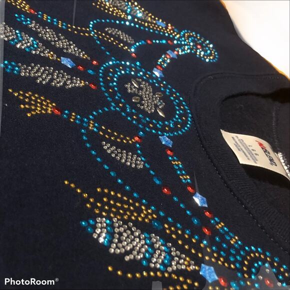 Jerzees NuBlend Patriotic Dreamcatcher Embellished Sweatshirt Sz L - Picture 5 of 7